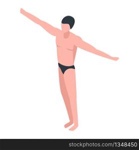Swimmer ready to jump icon. Isometric of swimmer ready to jump vector icon for web design isolated on white background. Swimmer ready to jump icon, isometric style