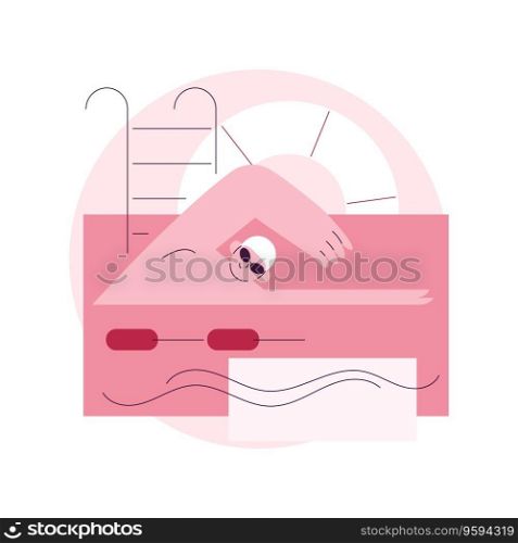 Swimming abstract concept vector illustration. Water sport, swimming pool, summer holiday, active lifestyle, family fun, fitness training, freestyle exercise, competition abstract metaphor.. Swimming abstract concept vector illustration.