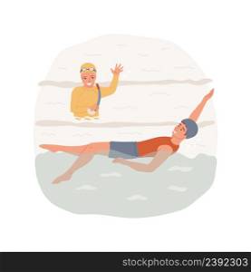 Swimming and diving isolated cartoon vector illustration High school sport activity, active lifestyle, water training for teen, swimming competition, pool diving exercise vector cartoon.. Swimming and diving isolated cartoon vector illustration