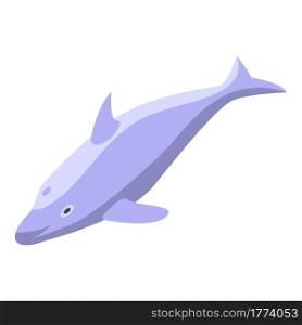 Swimming dolphin icon. Isometric of Swimming dolphin vector icon for web design isolated on white background. Swimming dolphin icon, isometric style
