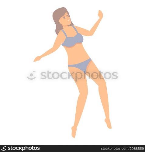 Swimming girl icon cartoon vector. Water swimmer. Pool show. Swimming girl icon cartoon vector. Water swimmer
