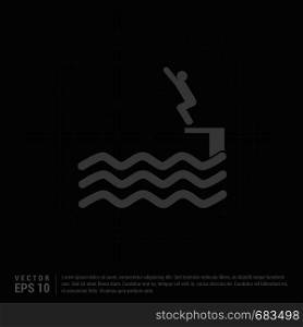 Swimming Icon - Black Creative Background - Free vector icon