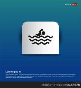 Swimming Icon - Blue Sticker button