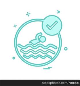 Swimming icon design vector