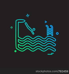 Swimming icon design vector