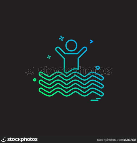 Swimming icon design vector