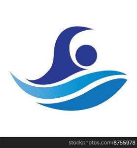 swimming icon logo vector design template  