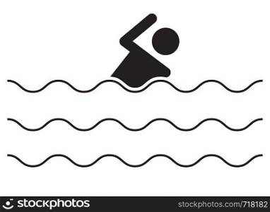 swimming icon on white background. swimming sign.