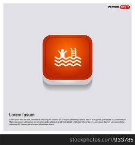 Swimming Icon Orange Abstract Web Button - Free vector icon