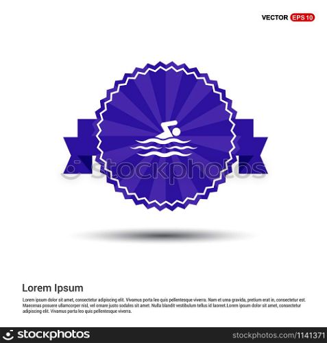 Swimming Icon - Purple Ribbon banner