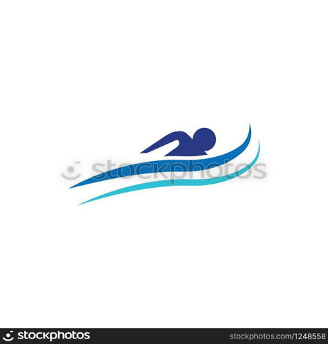 Swimming icon Vector Illustration design Logo template