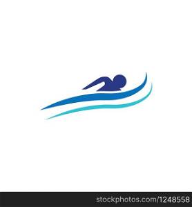 Swimming icon Vector Illustration design Logo template