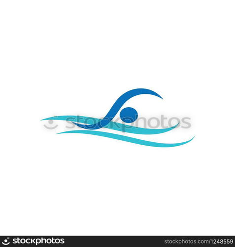 Swimming icon Vector Illustration design Logo template