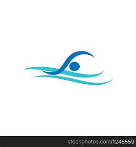 Swimming icon Vector Illustration design Logo template