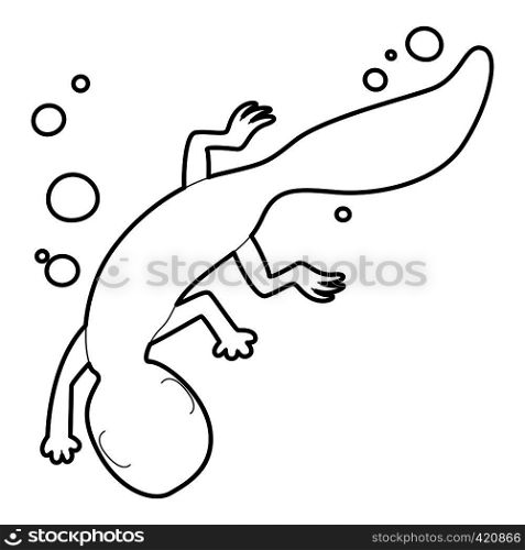 Swimming lizard icon. Outline illustration of swimming lizard vector icon for web. Swimming lizard icon, outline style