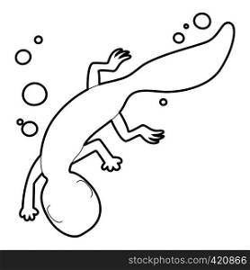 Swimming lizard icon. Outline illustration of swimming lizard vector icon for web. Swimming lizard icon, outline style