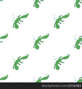 Swimming lizard pattern seamless background texture repeat wallpaper geometric vector. Swimming lizard pattern seamless vector