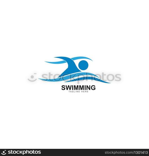 swimming logo vector icon illustration design