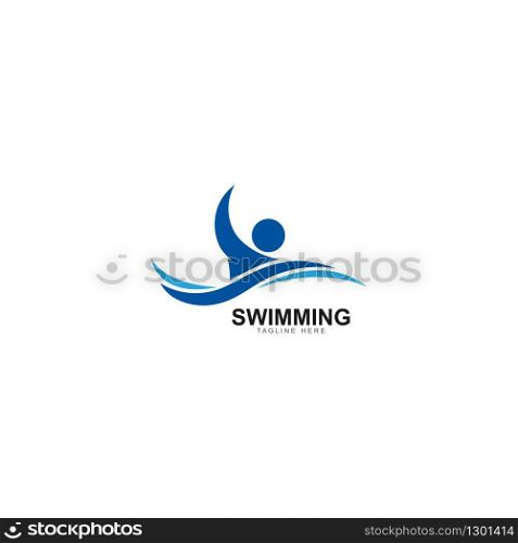 swimming logo vector icon illustration design