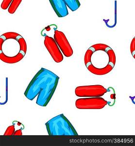 Swimming on water pattern. Cartoon illustration of swimming on water vector pattern for web. Swimming on water pattern, cartoon style