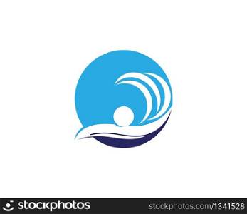 Swimming people icon logo vector illustration