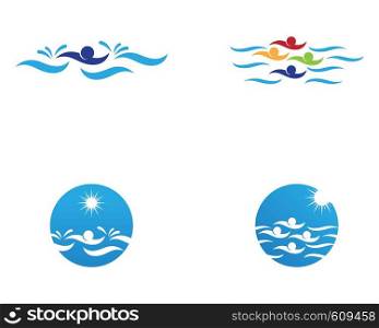 Swimming people logo vector