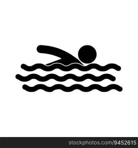swimming person icon vector template illustration logo design