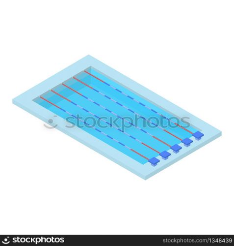 Swimming pool icon. Isometric of swimming pool vector icon for web design isolated on white background. Swimming pool icon, isometric style