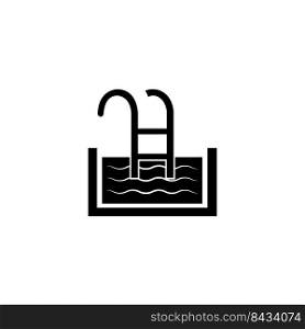 swimming pool icon logo vector design template
