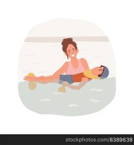 Swimming pool isolated cartoon vector illustration. Rehabilitation activity, inclusive swimming pool, aqua exercise for disabled children, motor disorder, daycare center vector cartoon.. Swimming pool isolated cartoon vector illustration.
