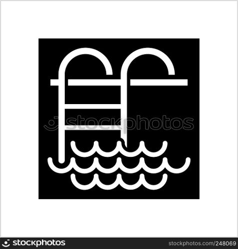 Swimming Pool Ladder Icon Vector Art Illustration