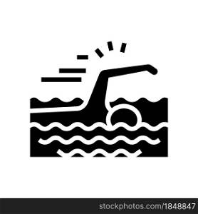 swimming sport glyph icon vector. swimming sport sign. isolated contour symbol black illustration. swimming sport glyph icon vector illustration