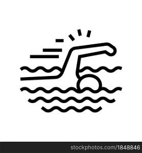 swimming sport line icon vector. swimming sport sign. isolated contour symbol black illustration. swimming sport line icon vector illustration