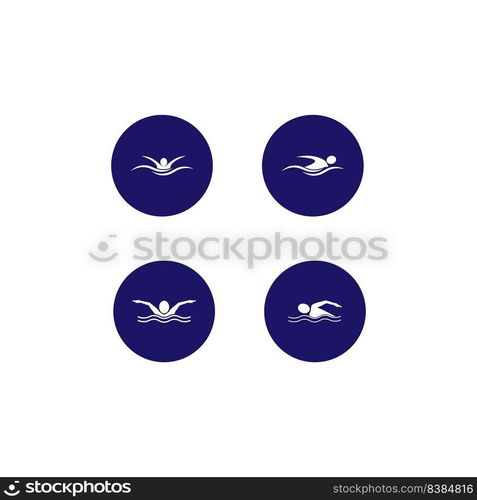 Swimming sport logo ilustration vector