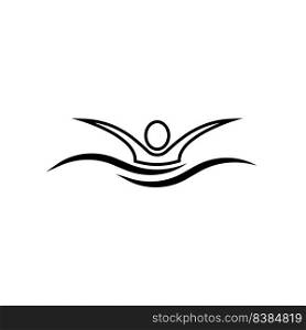 Swimming sport logo ilustration vector