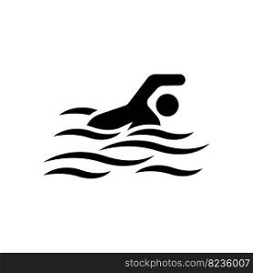 Swimming sport logo ilustration vector design template