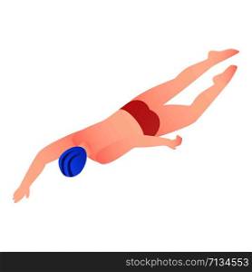 Swimming sport pool icon. Isometric of swimming sport pool vector icon for web design isolated on white background. Swimming sport pool icon, isometric style
