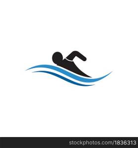 swimming sport Vector icon design illustration Template