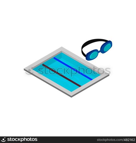 Swimming track isometric 3d icon isolated on a white background. Swimming track isometric 3d icon