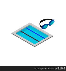 Swimming track isometric 3d icon isolated on a white background. Swimming track isometric 3d icon