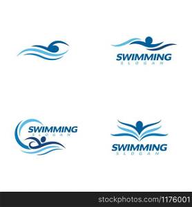swimming Vector illustration Icon design Template