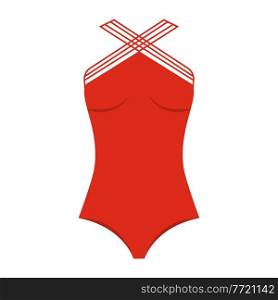 Swimsuit simple icon red. Vector Illustration. Swimsuit simple icon red. Vector Illustration. EPS10