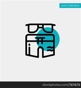 Swimsuit, Summer, Swim, Beach, Trouser turquoise highlight circle point Vector icon