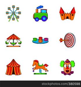 Swing icons set. Cartoon illustration of 9 swing vector icons for web. Swing icons set, cartoon style