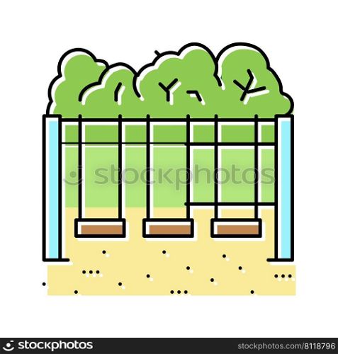 swing park color icon vector. swing park sign. isolated symbol illustration. swing park color icon vector illustration