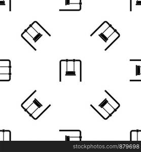 Swing pattern repeat seamless in black color for any design. Vector geometric illustration. Swing pattern seamless black