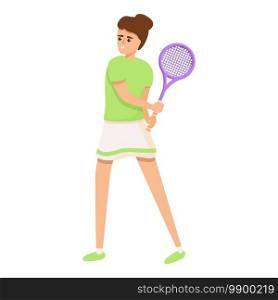 Swing tennis racket icon. Cartoon of swing tennis racket vector icon for web design isolated on white background. Swing tennis racket icon, cartoon style