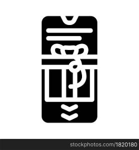 swipe app for get gift glyph icon vector. swipe app for get gift sign. isolated contour symbol black illustration. swipe app for get gift glyph icon vector illustration