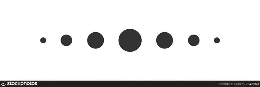 Swipe dots in line. Black point icon. Flat vector isolated illustration