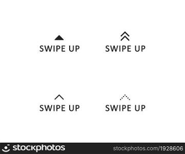 Swipe up icon, arrow button logo, scroll story sign ellement in vector flat style.